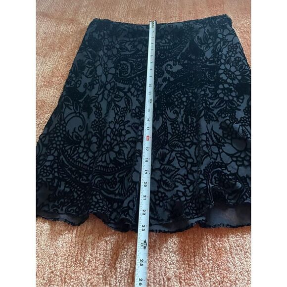 ANN TAYLOR Blend Silk Floral Lining Black Skirt Size L - Picture 6 of 7